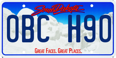 SD license plate 0BCH90
