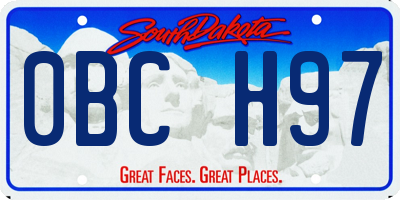 SD license plate 0BCH97