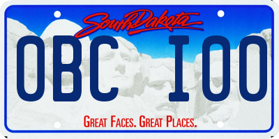 SD license plate 0BCI00