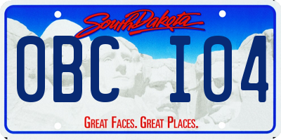 SD license plate 0BCI04