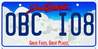 SD license plate 0BCI08
