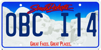 SD license plate 0BCI14