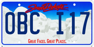 SD license plate 0BCI17
