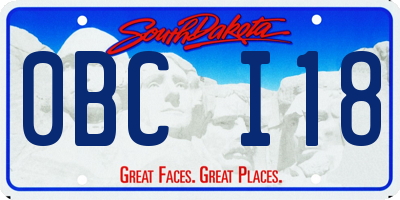 SD license plate 0BCI18