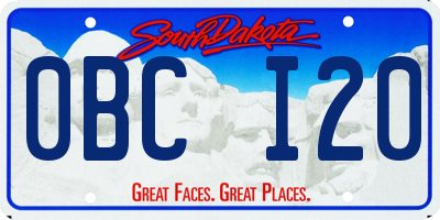 SD license plate 0BCI20