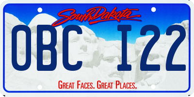 SD license plate 0BCI22