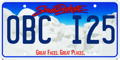 SD license plate 0BCI25