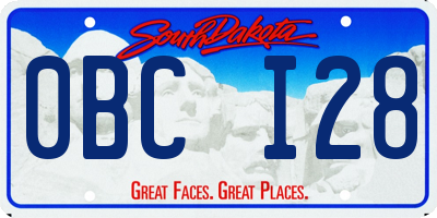 SD license plate 0BCI28