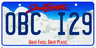SD license plate 0BCI29