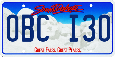 SD license plate 0BCI30