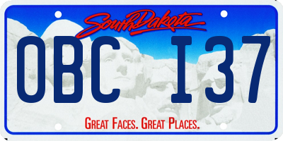 SD license plate 0BCI37