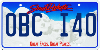 SD license plate 0BCI40