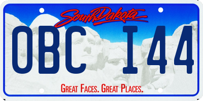 SD license plate 0BCI44