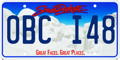 SD license plate 0BCI48