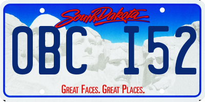 SD license plate 0BCI52