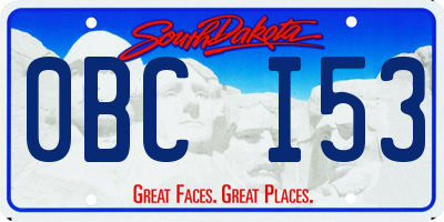 SD license plate 0BCI53