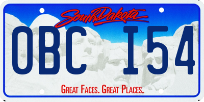 SD license plate 0BCI54