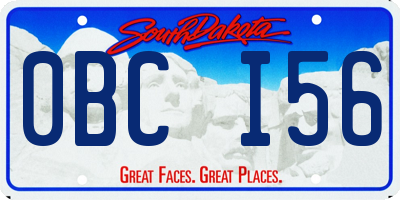 SD license plate 0BCI56