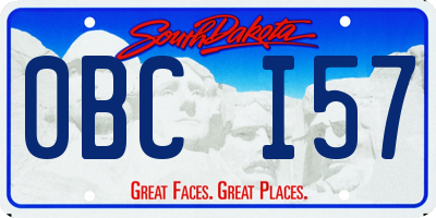 SD license plate 0BCI57