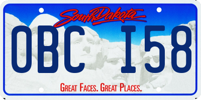 SD license plate 0BCI58