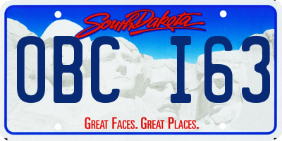 SD license plate 0BCI63