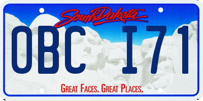 SD license plate 0BCI71