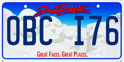 SD license plate 0BCI76