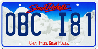 SD license plate 0BCI81