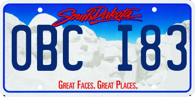 SD license plate 0BCI83