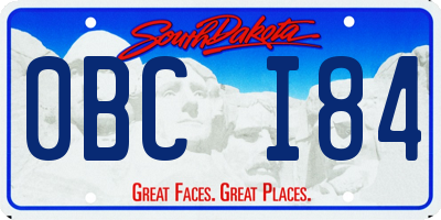 SD license plate 0BCI84