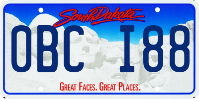SD license plate 0BCI88