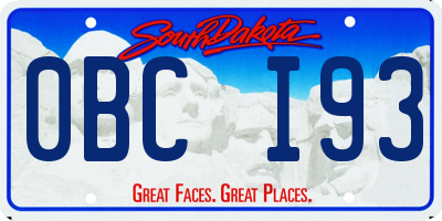 SD license plate 0BCI93