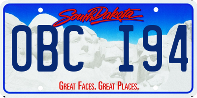 SD license plate 0BCI94