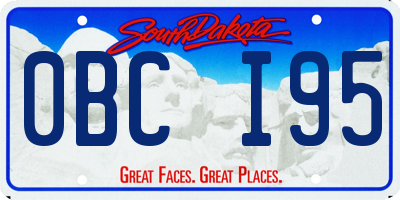 SD license plate 0BCI95