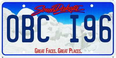 SD license plate 0BCI96
