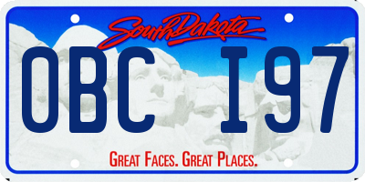 SD license plate 0BCI97
