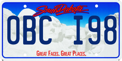 SD license plate 0BCI98