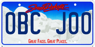 SD license plate 0BCJ00