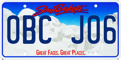 SD license plate 0BCJ06