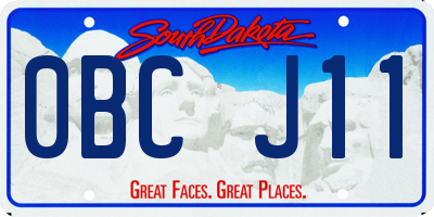SD license plate 0BCJ11