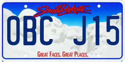 SD license plate 0BCJ15