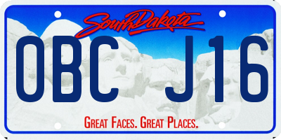 SD license plate 0BCJ16