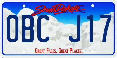 SD license plate 0BCJ17