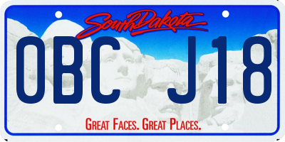SD license plate 0BCJ18