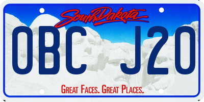 SD license plate 0BCJ20