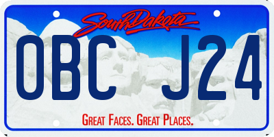SD license plate 0BCJ24