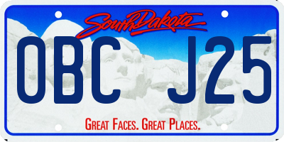 SD license plate 0BCJ25