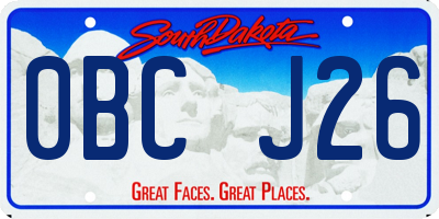 SD license plate 0BCJ26
