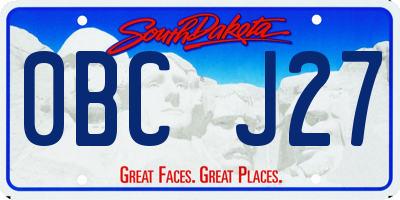 SD license plate 0BCJ27