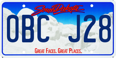 SD license plate 0BCJ28